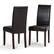 Front. Simpli Home - Acadian Parson Polyurethane Faux Leather Dining Chairs (Set of 2) - Tanner's Brown.