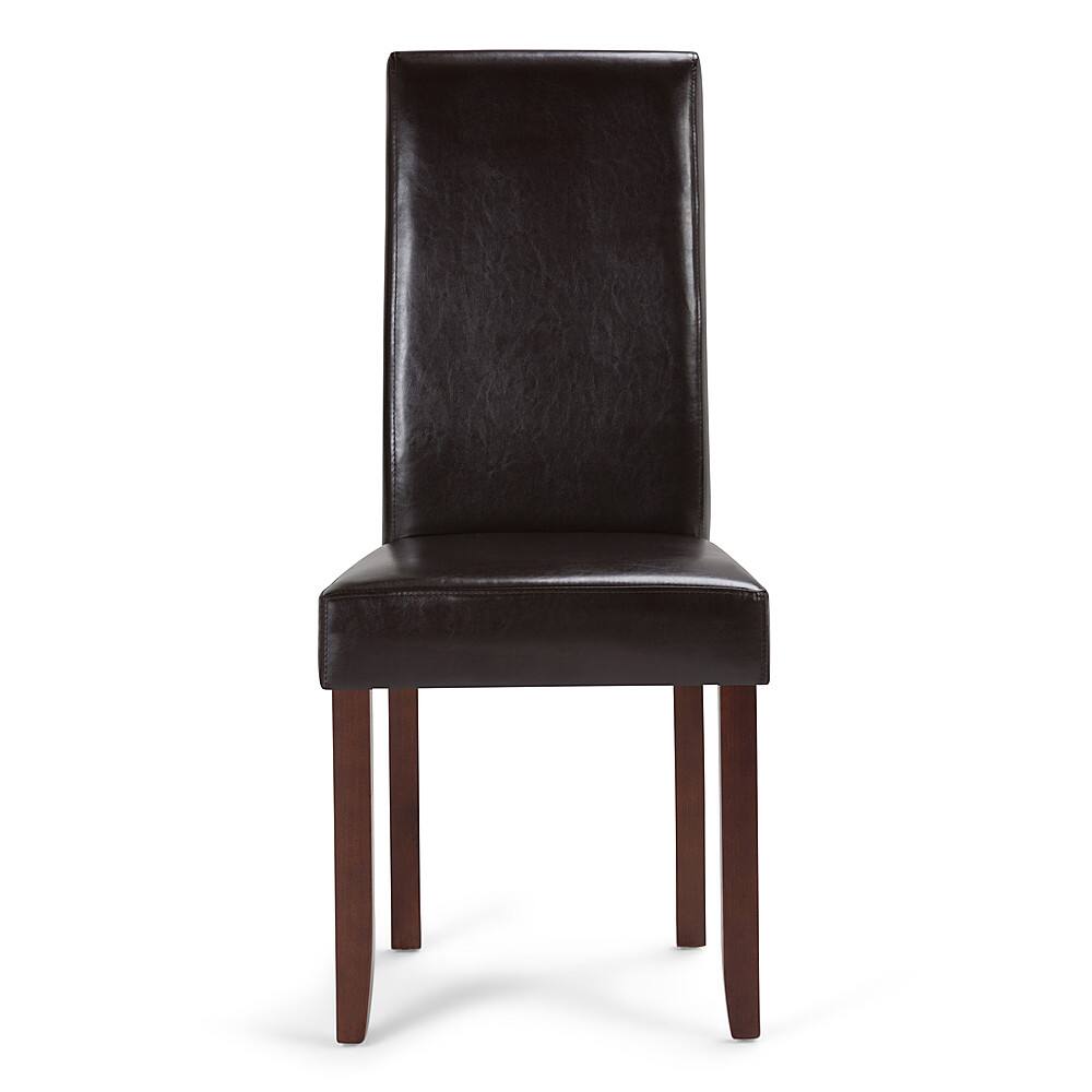 Alt View 11. Simpli Home - Acadian Parson Polyurethane Faux Leather Dining Chairs (Set of 2) - Tanner's Brown.