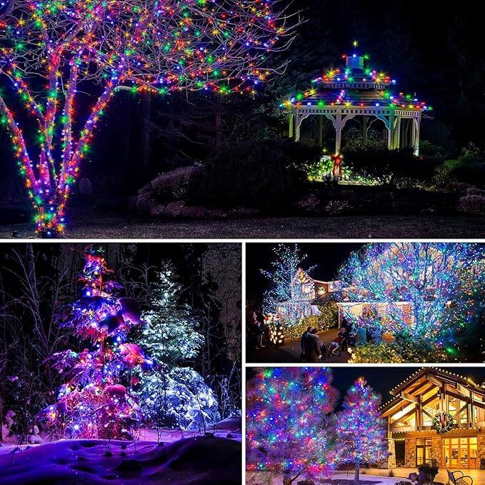 Alt View 1. Veranti - 2-Pack Solar Fairy String Lights, 110FT 300 LED, 8 Modes, High-Efficiency Solar Panel, Waterproof Copper Wire Lights.