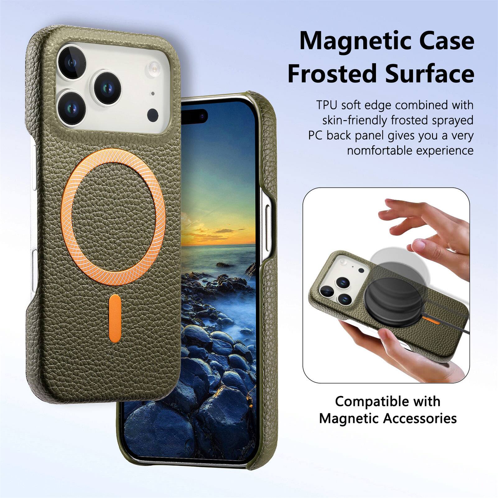 Magnetic Case Frosted Surface

TPU soft edge combined with skin-friendly frosted sprayed PC back panel gives you a very comfortable experience

Compatible with Magnetic Accessories