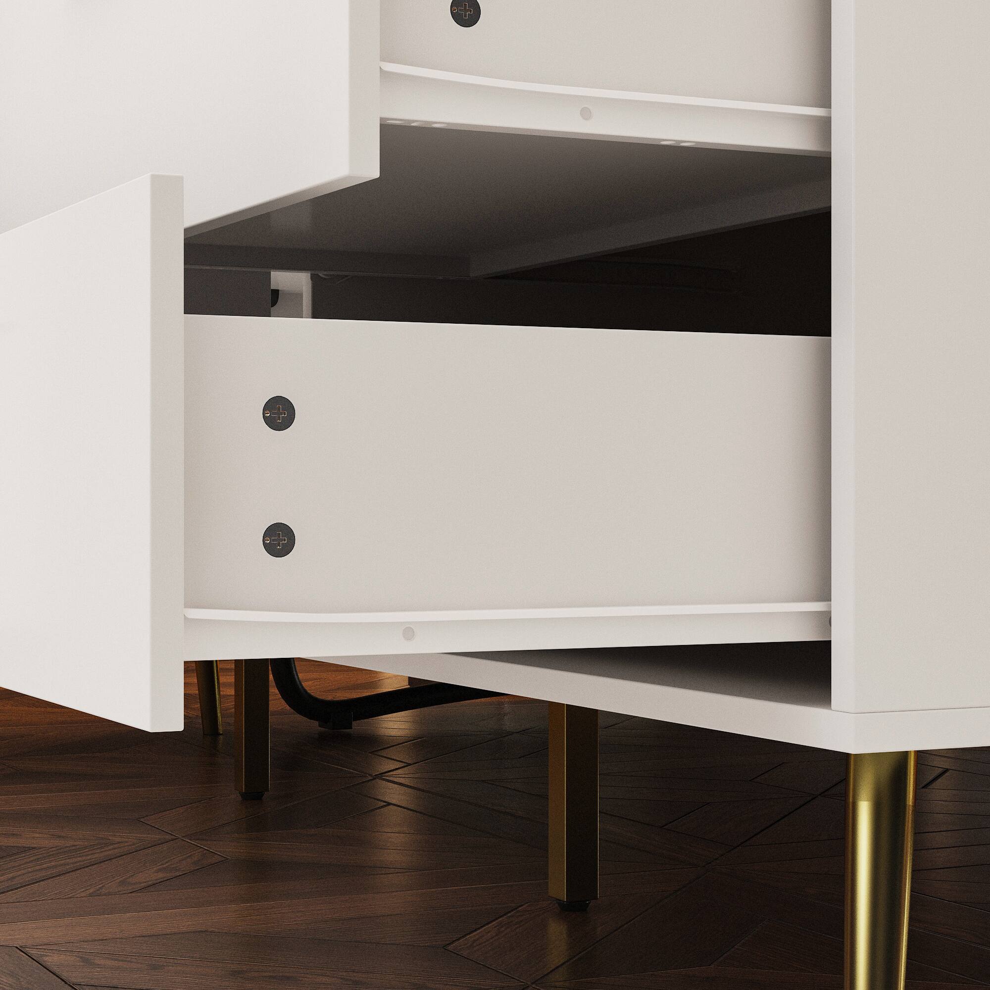 Alt View 9. Famapy - Famapy Combo Sideboard Silent Rails Drawers Metal LegsMulti - Scene All - round Storage Dresser - White.