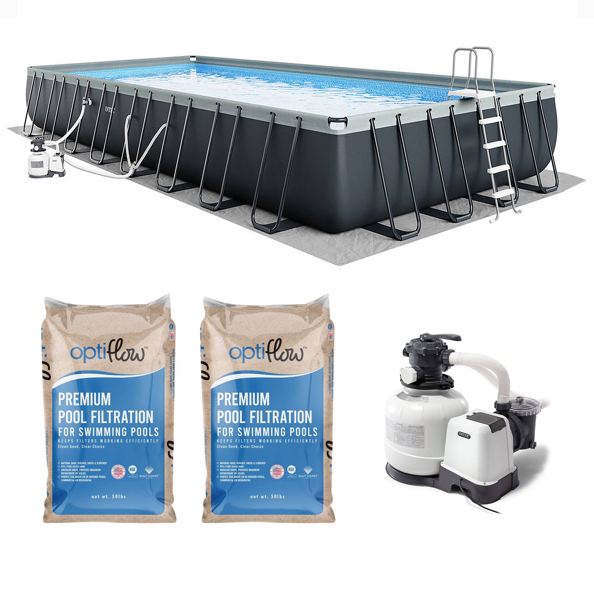 "Intex - Ultra XTR 32' x 16' x 52"" Above Ground Pool & OptiFlow Premium Filter Sand" price history on PriceWatchPro