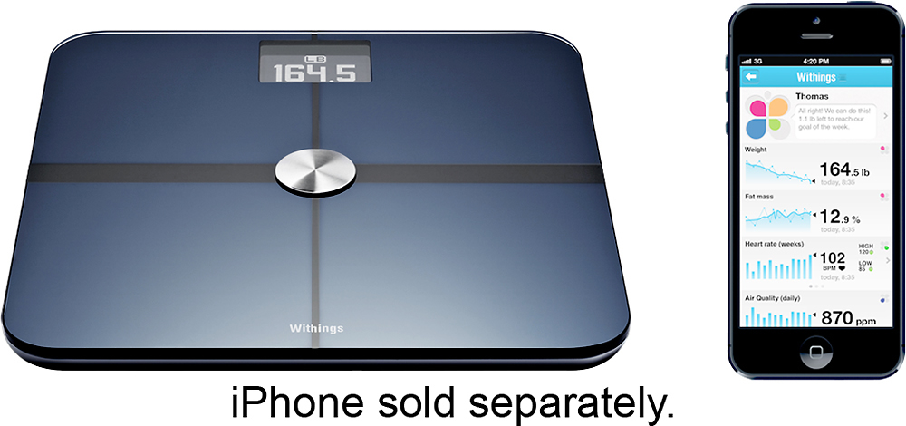 Withings Body Weight & BMI Wi-Fi Smart Scale Black  - Best Buy