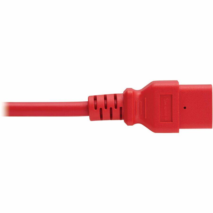 Alt View 4. Tripp Lite - Eaton Tripp Lite Series Power Cord, C14 to C21 - Heavy-Duty, 15A, 250V, 14 AWG, 3 ft. (0.9 m), Red - For Computer - Red.