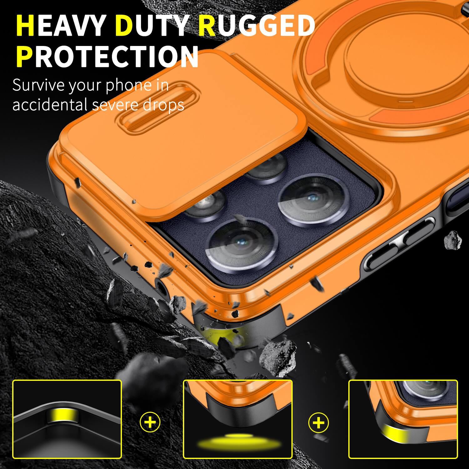 HEAVY DUTY RUGGED PROTECTION  
Survive your phone in accidental severe drops