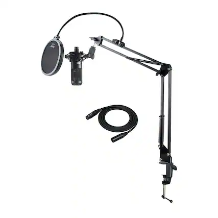 Front. Audio-Technica - Audio Technica AT2035 Studio Condenser Microphone with Accessory Bundle.