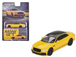 Bentley Flying Spur Monaco Top Limited Edition 1/64 Diecast Model Car by Mini GT - Yellow With Black
