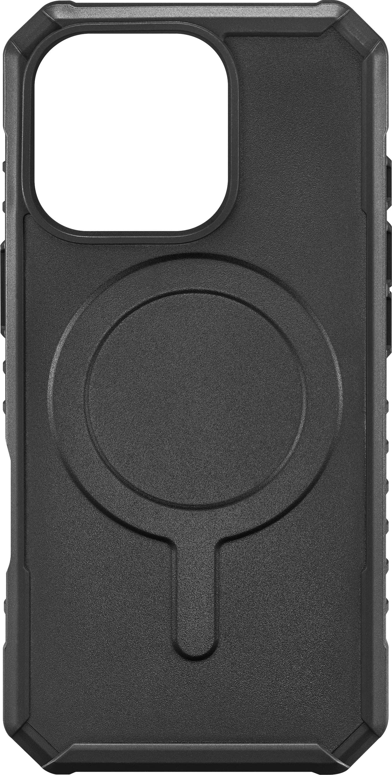 Front. Insignia™ - Protective Case with Built-In MagSafe Ring for iPhone 16 Pro - Black.