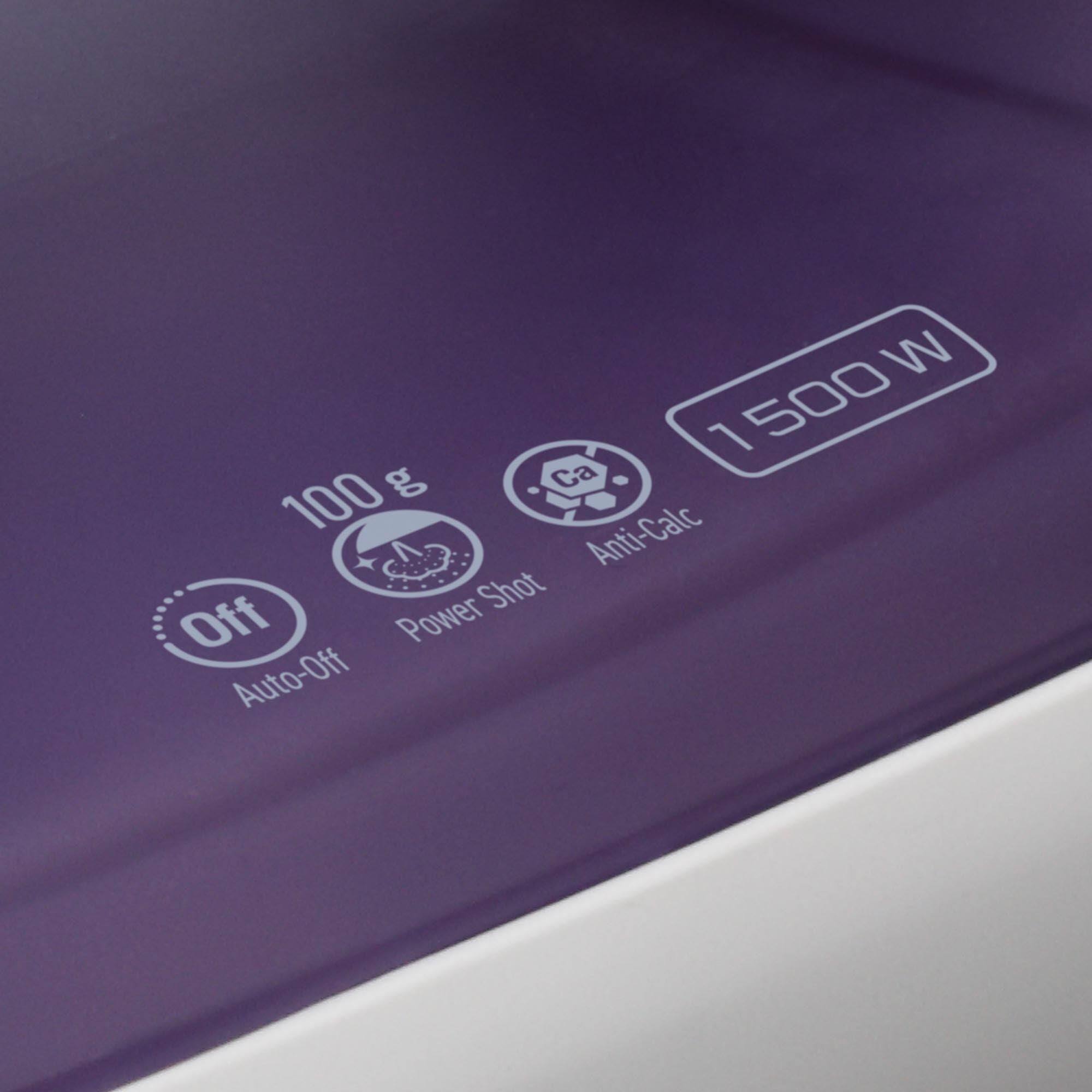 1500W, 100g, Anti-Calc, Power Shot, Auto-Off, Off