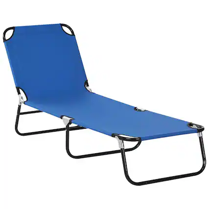 Front. Spaco - Spaco Folding Chaise Lounge Chairs,Sun Tanning Chairs,5-Level Reclining Back - Blue.