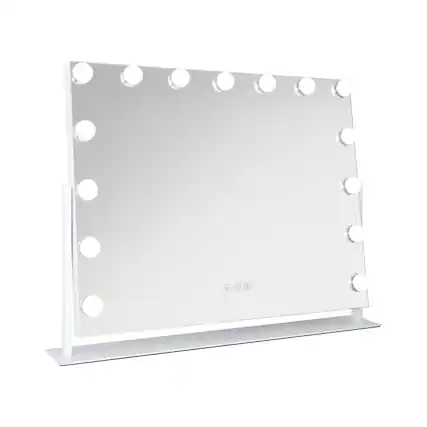 Front. Zadro - Zadro Hollywood Makeup Mirror - 25" x 20" - 15 LED Light Bulbs with Dimmable Brightness - White.