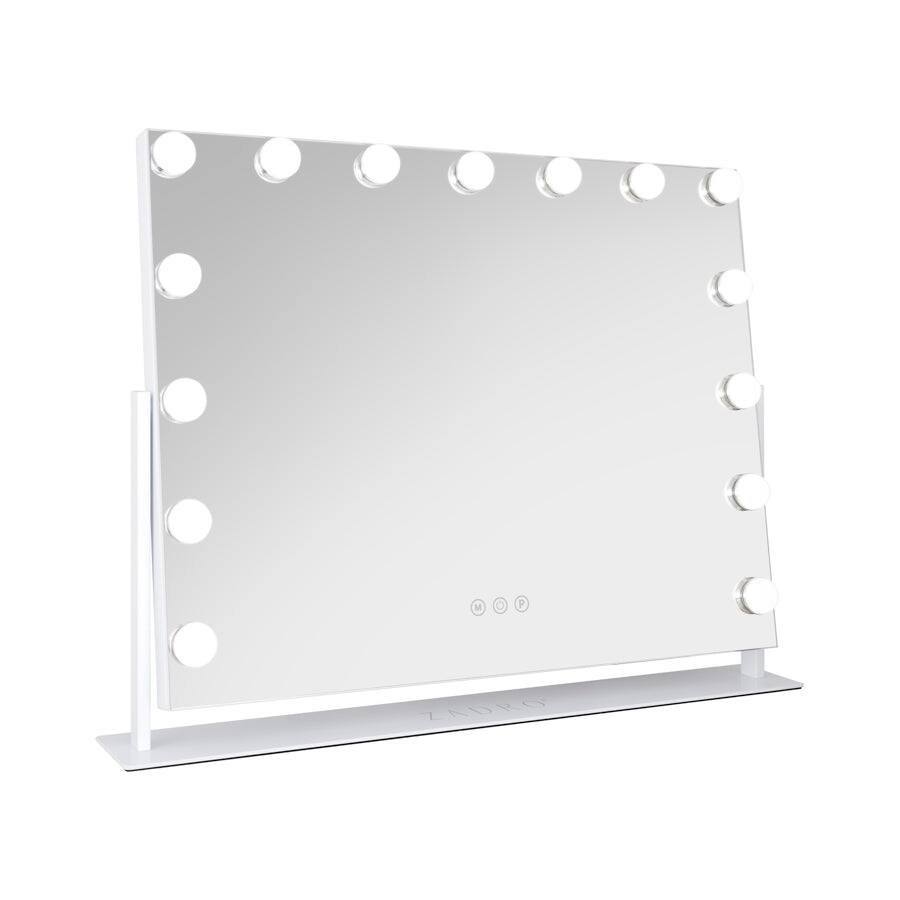 Zadro - Hollywood Makeup Mirror - 25" x 20" - 15 LED Light Bulbs with Dimmable Brightness - White