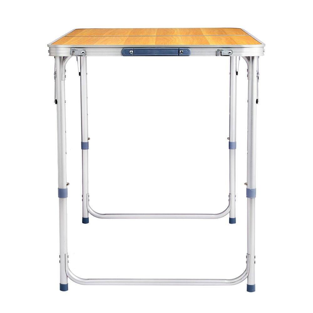 Back. Resenkos - Resenkos Portable Multi-Use Folding Table 4Ft - Wood Grain Design, Versatile Tabletop For Home, Wood Grain Color - Wood Grain Color.