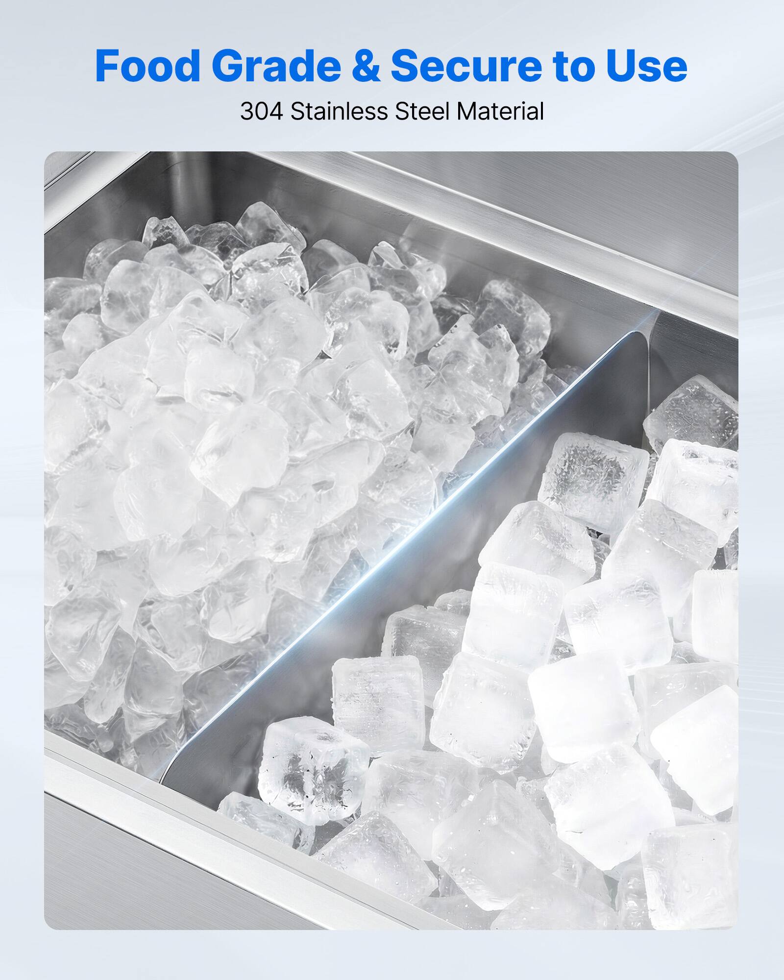 Food Grade & Secure to Use  
304 Stainless Steel Material