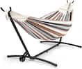 Front. Winado - 9 FT Portable Hammock Set with Adjustable Height, Double Hammock, Wheel Stand, Carrying Bag for Outdoor Backyard Garden - Black & Coffee Stripe.