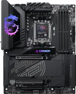 MSI - MPG X870E CARBON MAX WIFI (Socket AM5) AMD X870E ATX DDR5 Wi-Fi 7 Ryzen 9000 / 8000 / 7000 Motherboard - Black