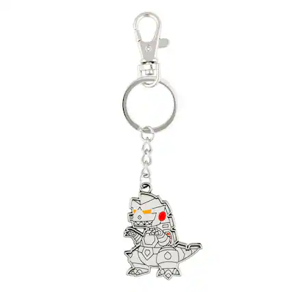 Front. SalesOne LLC - Godzilla Mechagodzilla Enamel Charm Keychain - White.