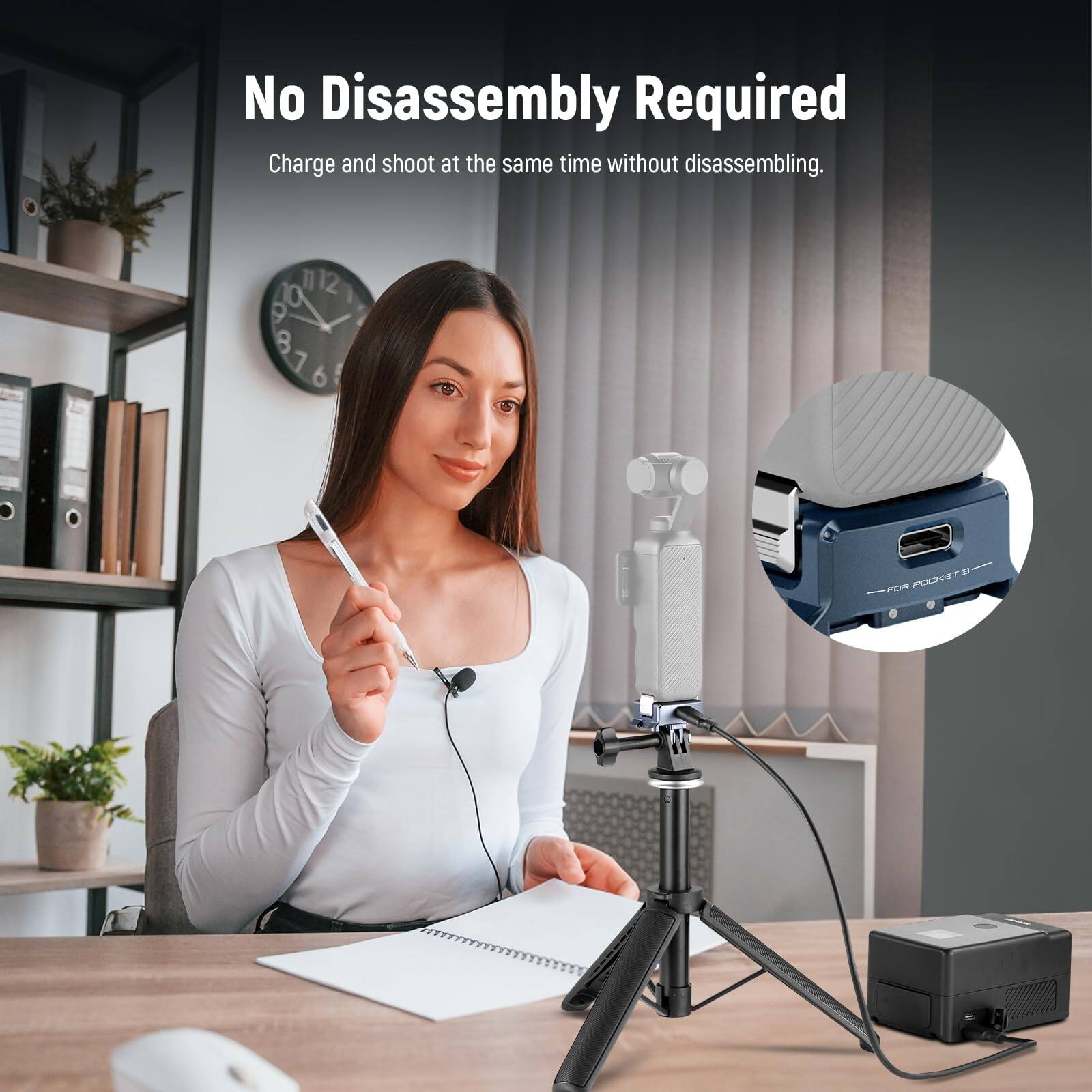 No Disassembly Required  
Charge and shoot at the same time without disassembling.