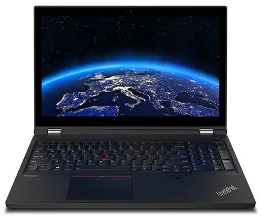 Front. Lenovo - ThinkPad P15 Gen 1 15.6" FHD Intel i7-10850H 2.7 GHz up to 5.1 GHz 16GB 256GB SSD Quadro T1000 Windows 11 Pro Laptop - Black.