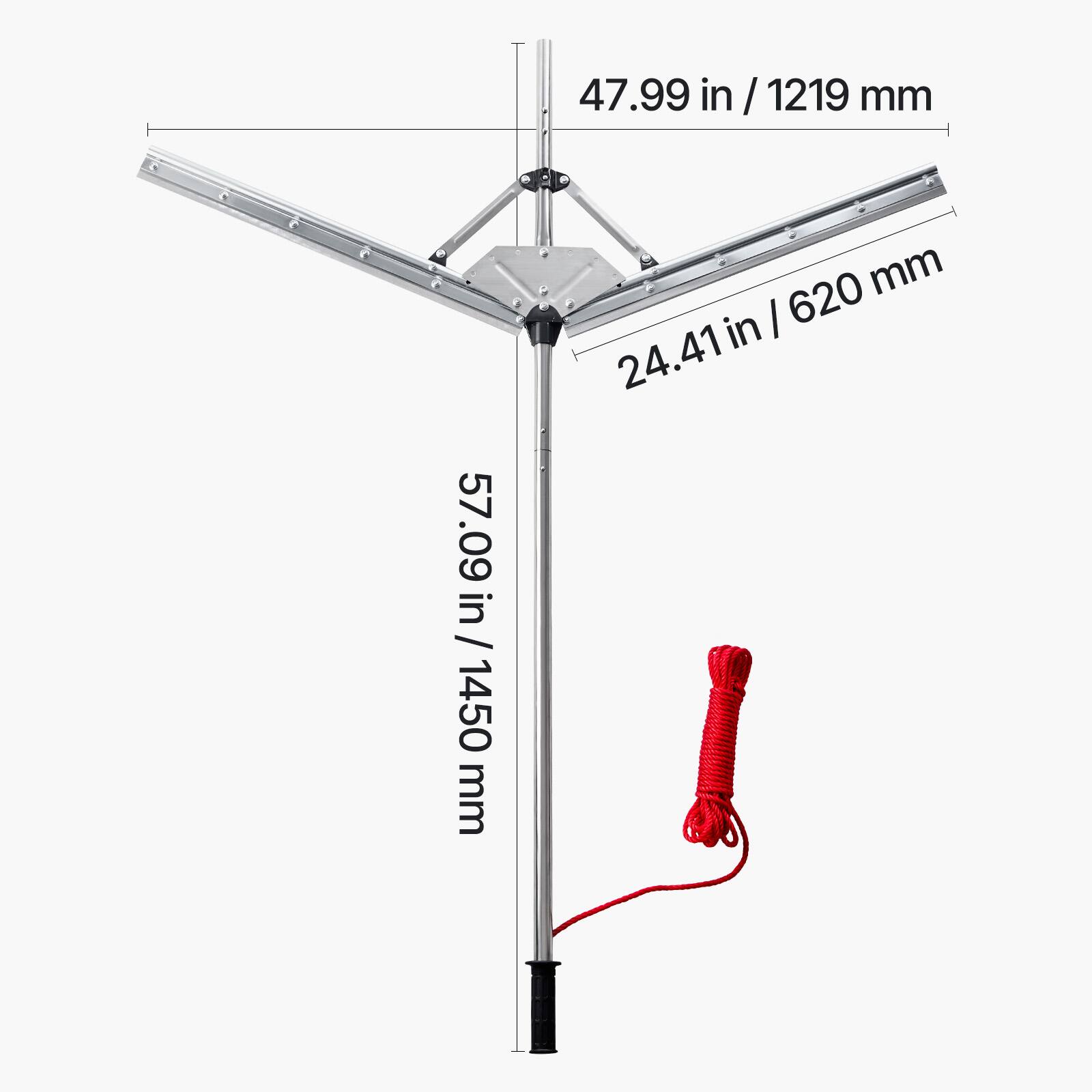 47.99 in / 1219 mm  
24.41 in / 620 mm  
57.09 in / 1450 mm
