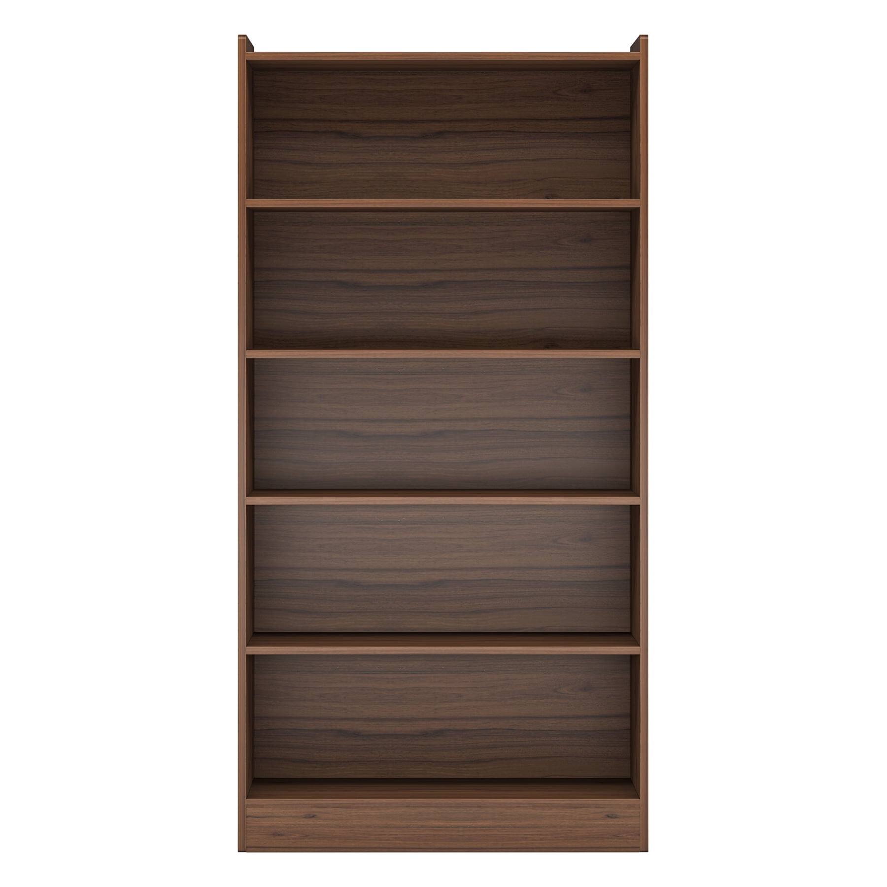 Front. Kadyn - Kadyn Bookshelf, Particleboard Construction, 132lbs Total Capacity, Easy to Clean - Brown.