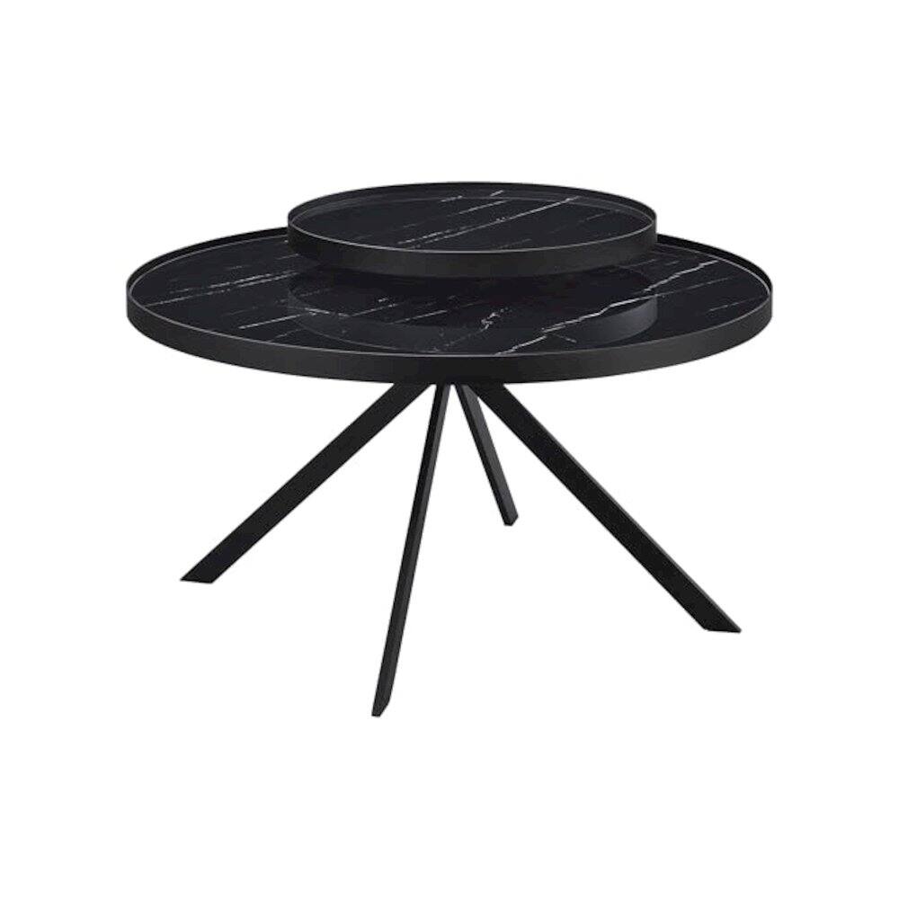 Alt View 2. Coaster Co. of America - Briggs 3-piece Round Coffee and End Table Set Black - Black.
