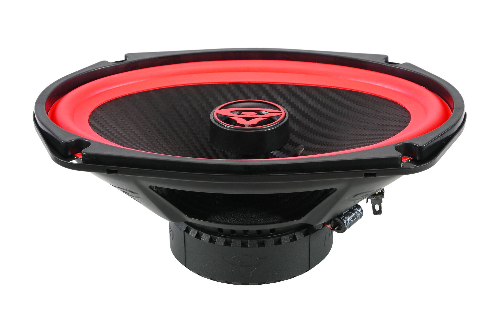 Left. Cerwin Vega - Cerwin Vega - V69 Vega 2025 Edition - 6"x9" 2-WAY COAXIAL FULL RANGE SPEAKERS - Black and Red.