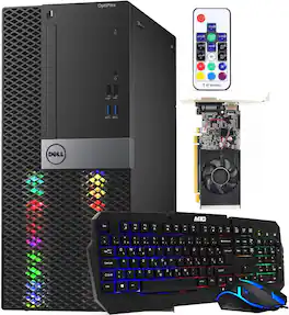 Dell - Refurbished Excellent - OPTIPLEX 3040 RGB Gaming Tower PC, Intel Core i7 6th Gen, GeForce GTX 1050 Ti 4G, 16GB RAM, 512GB SSD, WiFi, Win11P - Black