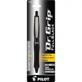 Pilot - Dr. Grip FullBlack Retractable Ballpoint Pen, Medium Point, Black Ink (36193)