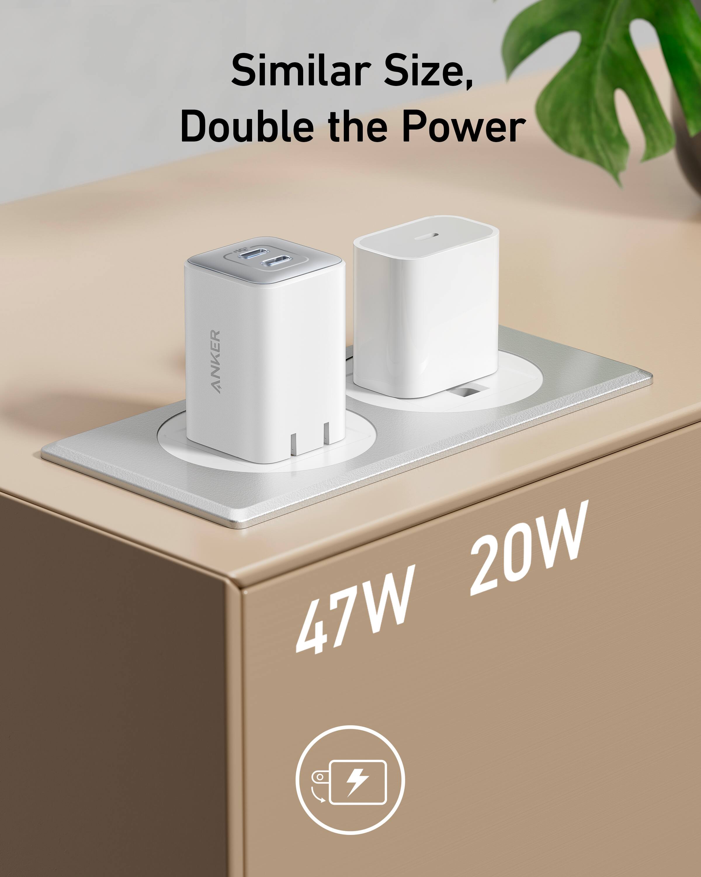 Similar Size, Double the Power

47W 20W