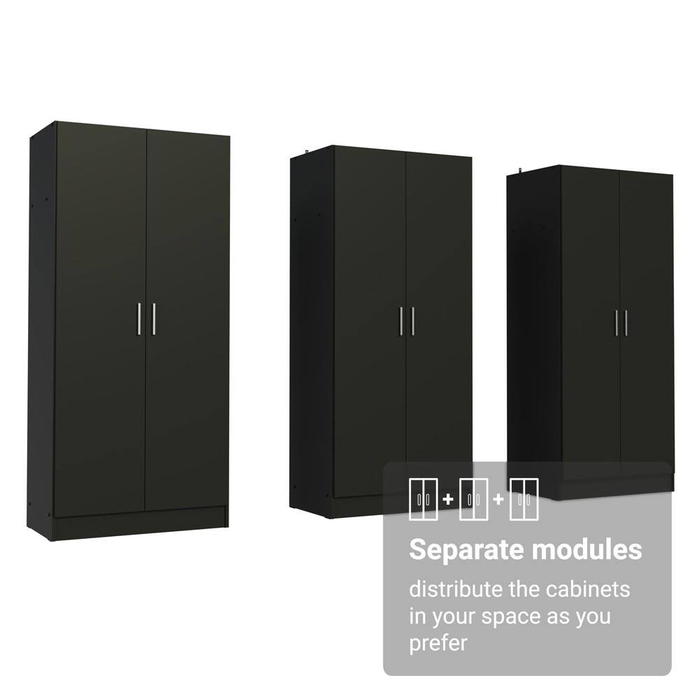 Separate modules distribute the cabinets in your space as you prefer