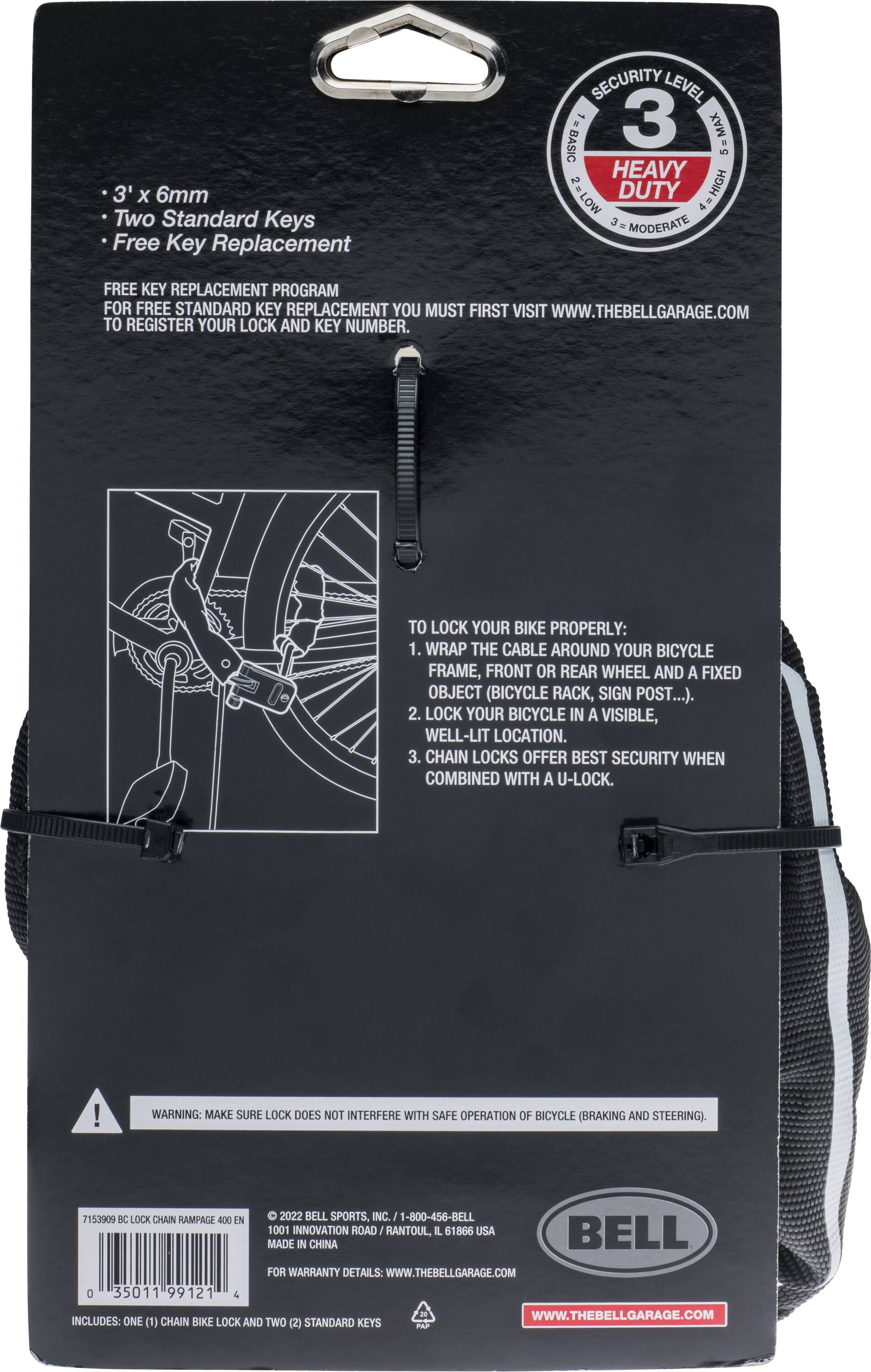 Alt View 13. Bell - Rampage 400 Chain Lock for Bike and Scooter - Black.