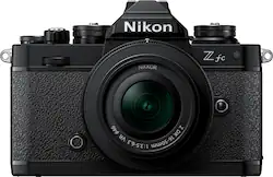 Nikon - Z fc Mirrorless Camera Body w/ Z DX 16-50mm f/3.5-6.3 VR Lens - Black - Front_Zoom