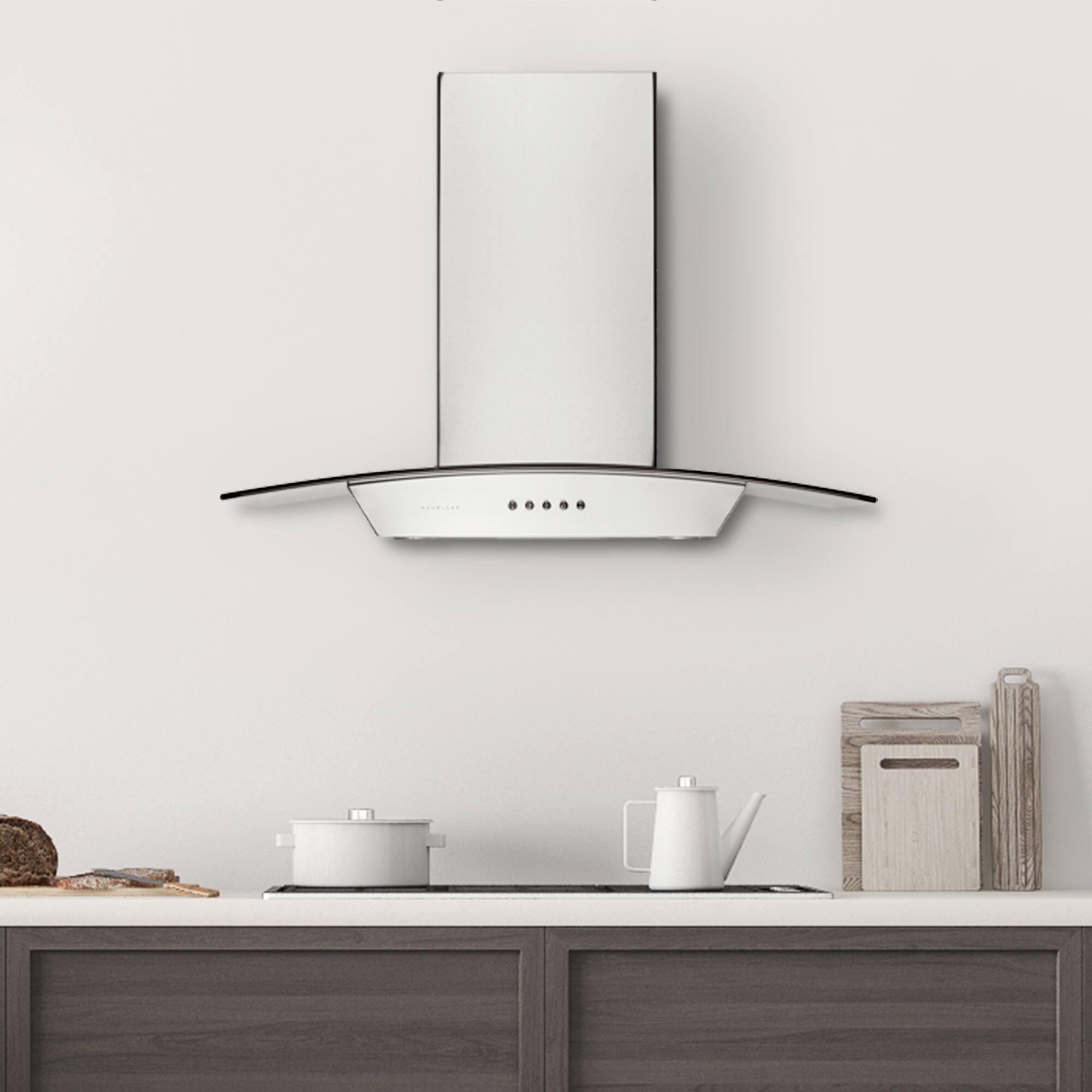 Alt View 2. Hauslane - Hauslane WM-630 30-in Convertible Stainless Steel Wall-Mounted Range Hood - Silver.