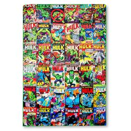 Surreal Entertainment - Marvel Incredible Hulk Comic Books Oversized Sherpa Throw Blanket | 8 Feet Long - Green
