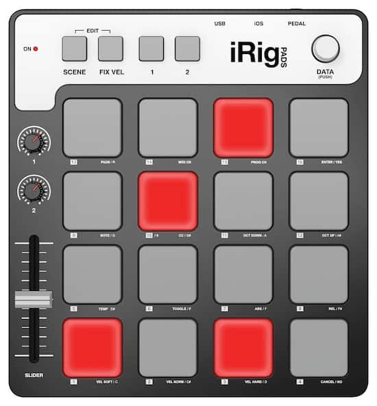 IK Multimedia iRig PADS MIDI Groove Controller Black/Gray ...