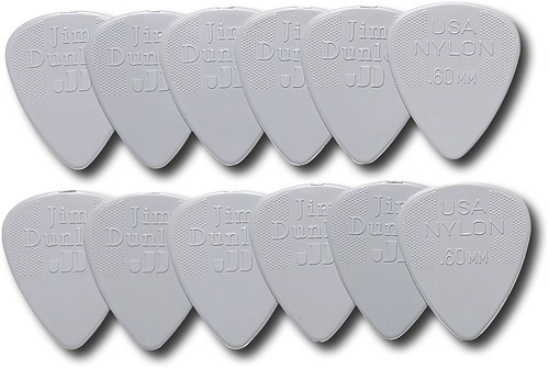  Dunlop - Nylon Standard Guitar Pick (12-Pack) - Light Gray