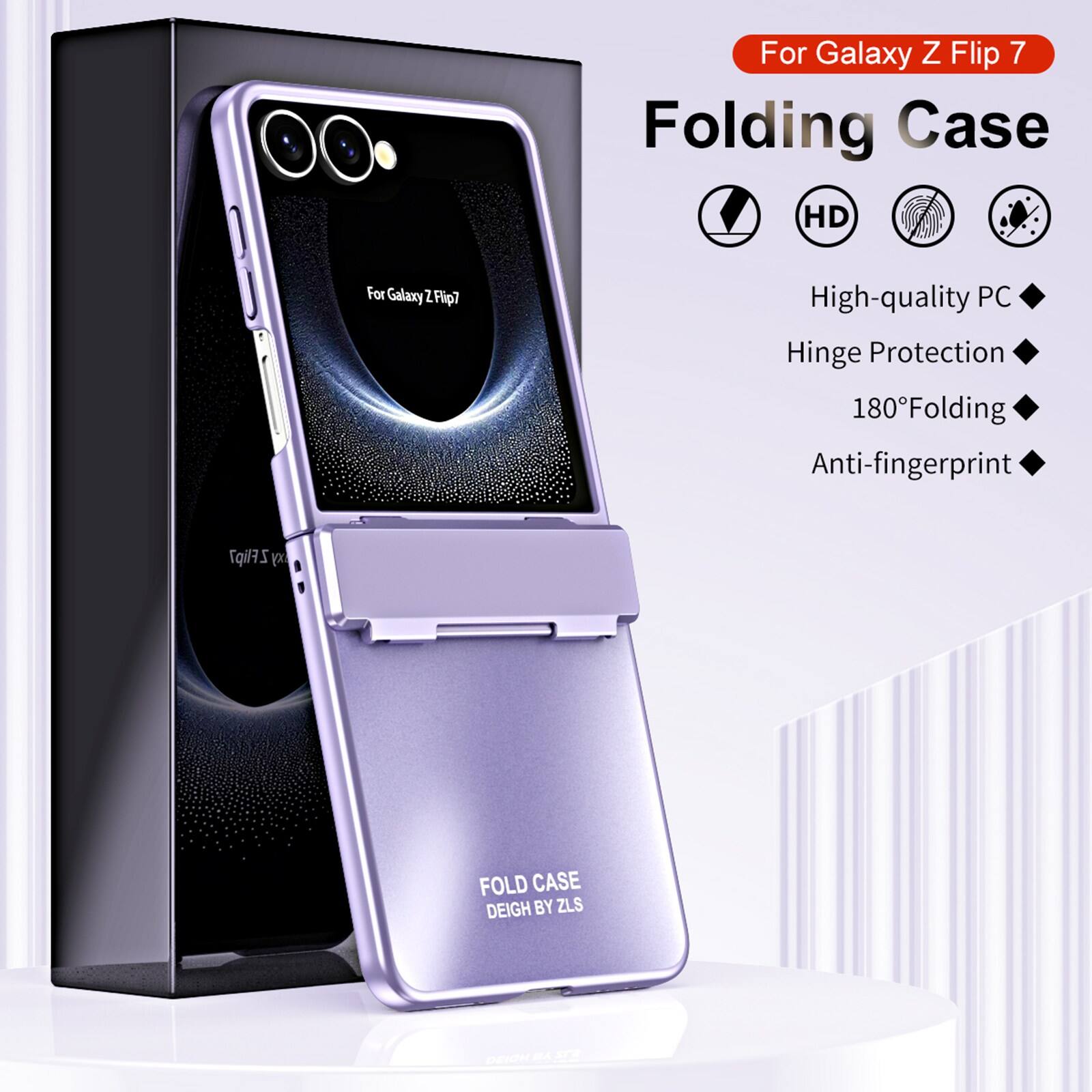 For Galaxy Z Flip 7 Folding Case HD For Galaxy Z Flip? High-quality PC Hinge Protection 180° Folding Anti-fingerprint ZFlip7 by FOLD CASE DEIGH BY ZLS