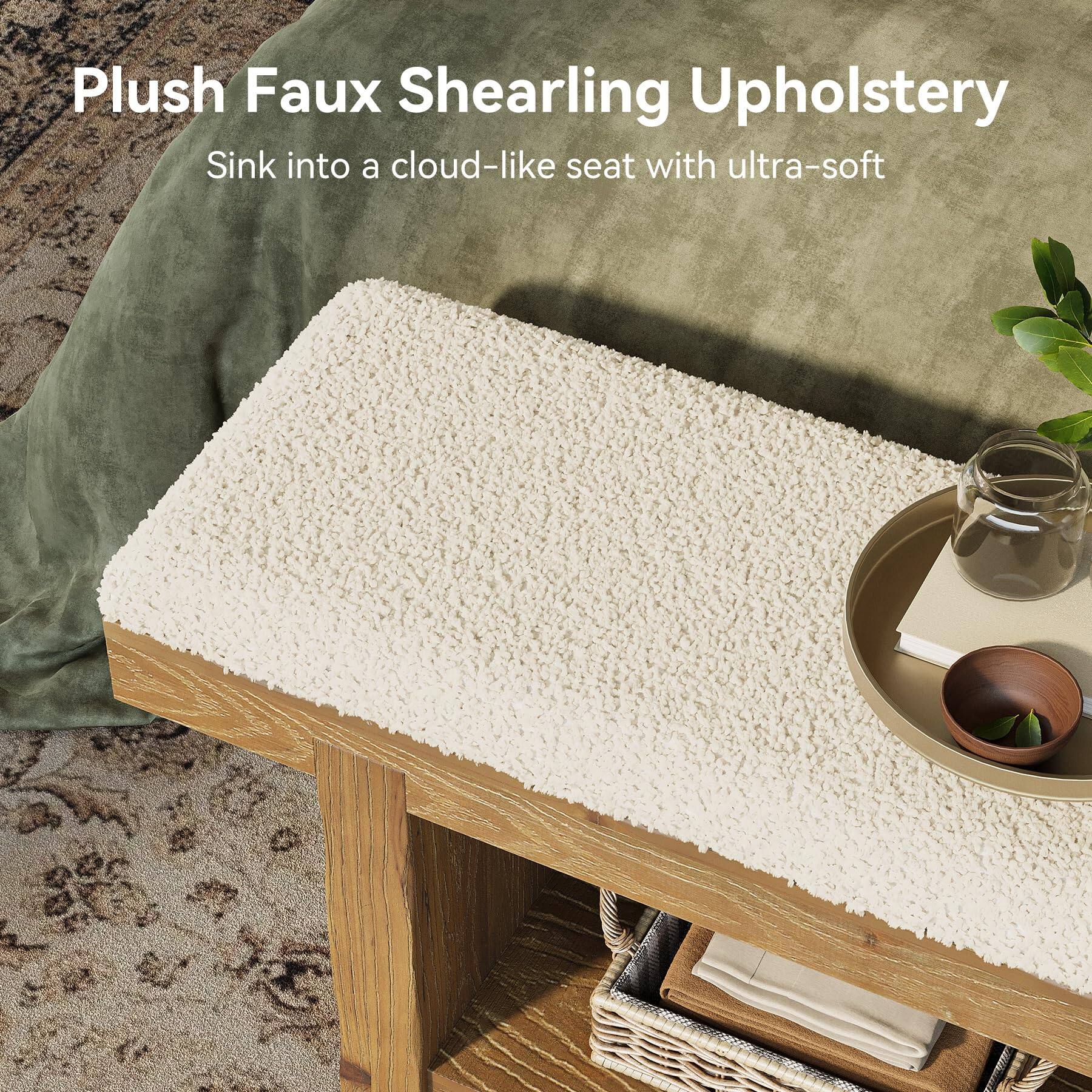 Plush Faux Shearling Upholstery  
Sink into a cloud-like seat with ultra-soft