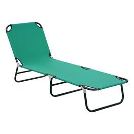 Outsunny - Folding Chaise Lounge Pool Chairs, Outdoor Sun Tanning Chairs with 5-Level Reclining Back, Steel Frame for Beach - Green
