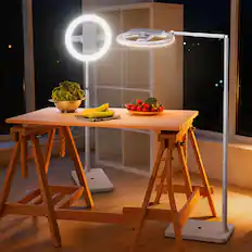 Front. Neewer - Entry Level 10" 7W LED Ring Light with 69" Tripod & Phone Holder, 3 Color Modes, N18.