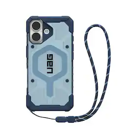 UAG - iPhone 17 Case with MagSafe & Adjustable Wrist Lanyard Bundle, Translucent Rugged Cover, Pathfinder Clear - Blues Case + Lanyard