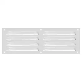 Unique Bargains - 4"x12" Aluminum Vent Cover, Screen Air Grille Ventilation Cover HVAC Louvered Grill Built-in Mesh for Home - Silver
