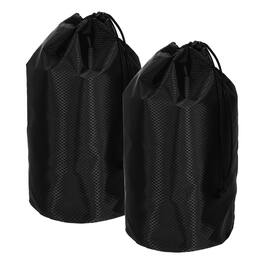 Unique Bargains - Stuff Sack, Portable Waterproof Ultralight Drawstring Dry Bag w/ Toggle, 6x13in, 2pcs for Backpacking/Camping - Black