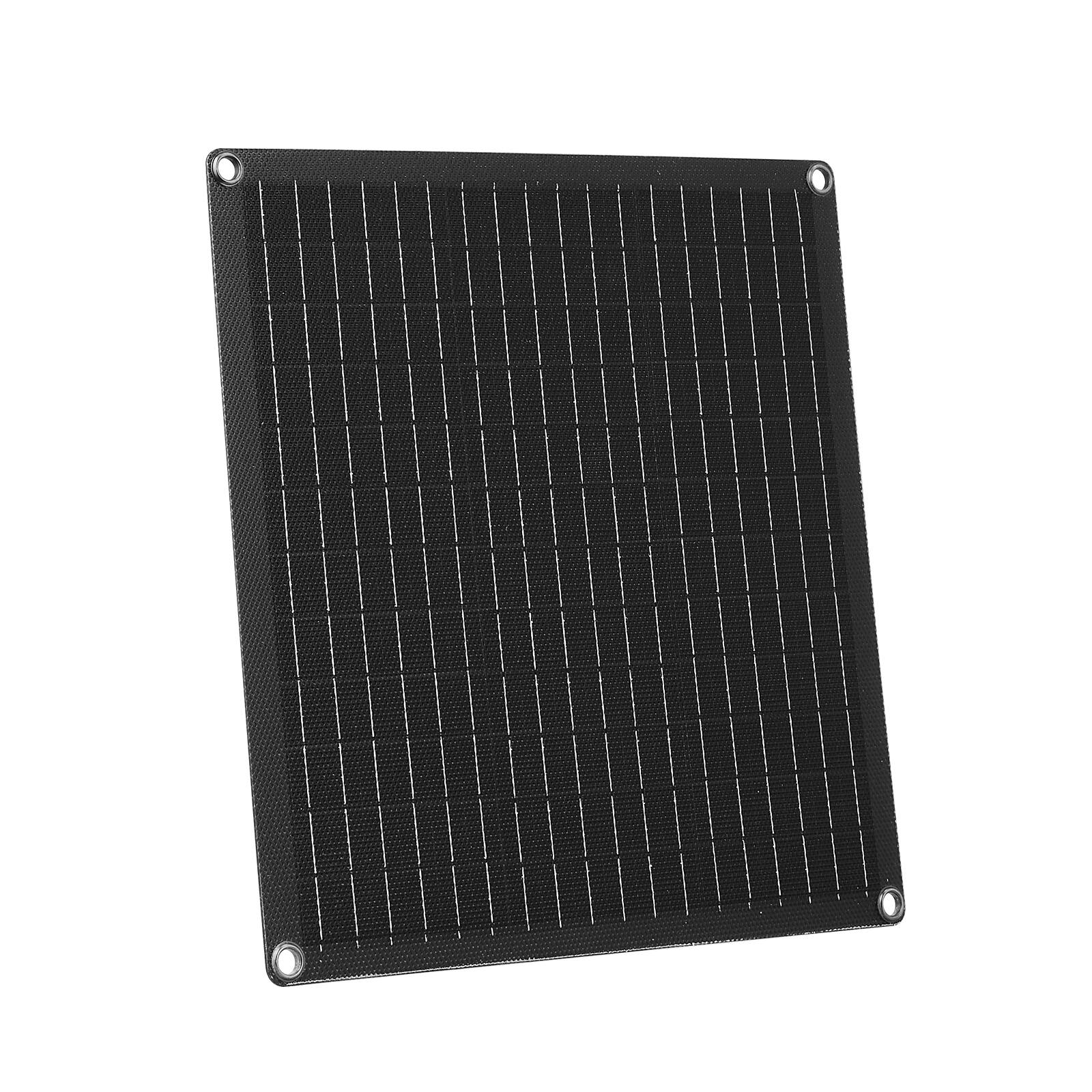Alt View 5. VEVOR - 20W 12V Solar Panel Battery Charger, Solar Battery Trickle Charger Maintainer with Built-in Smart Controller - Black.
