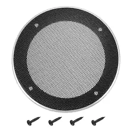 Unique Bargains - Speaker Grill Mesh Cover, Metal Subwoofer Grill Guard Protector ABS Frame for Car Audio, 4 Screws Included - Black Silver