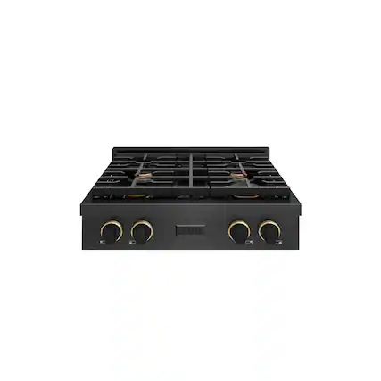 Front. ZLINE - 30 in. Wide 4 Burner DesignerParamount Gas Rangetop with Black and Bronze Accents (SRTBSZ-30-MBCB) - Black Satin Stainless Steel.