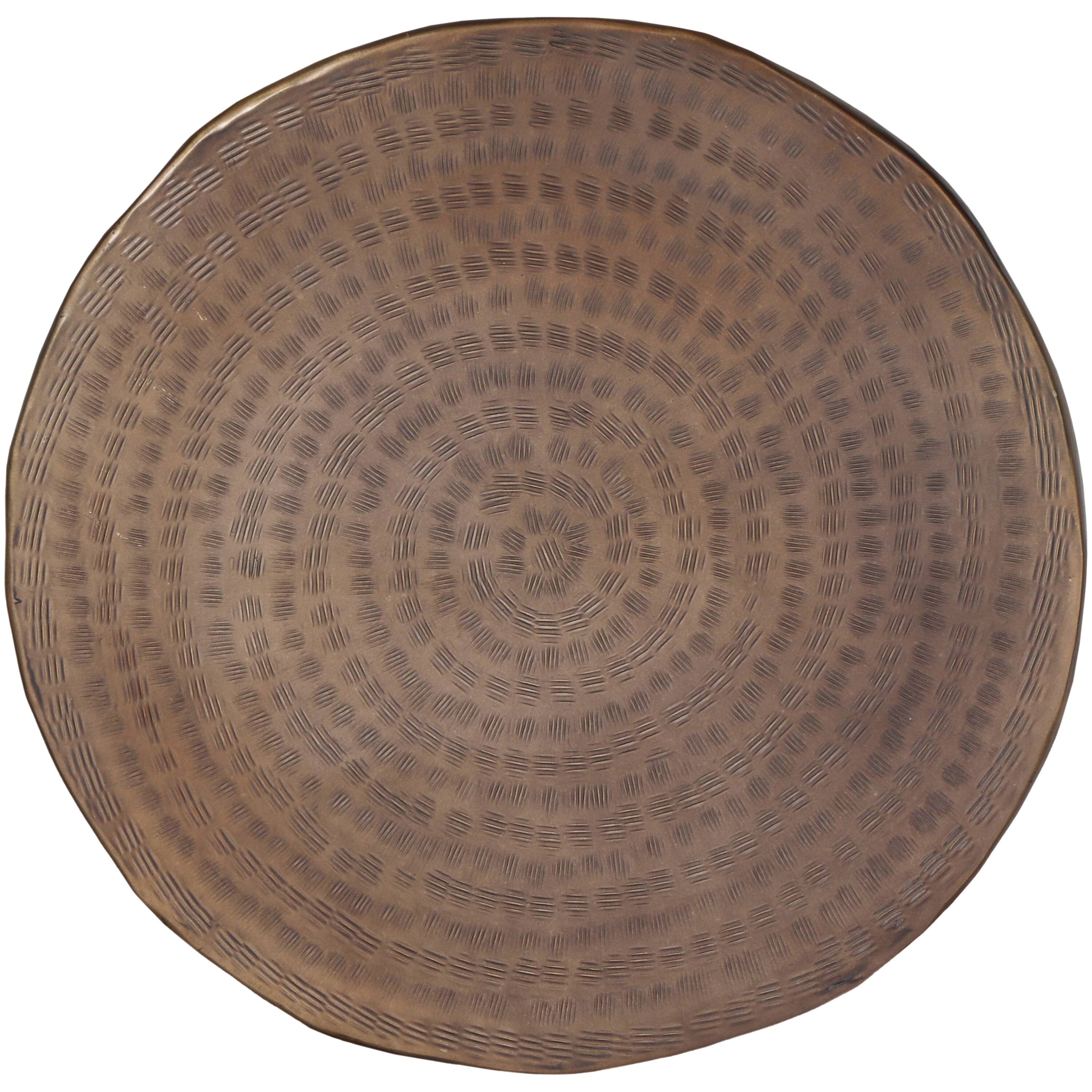 Alt View 5. Manhattan Lane - Liora 19" Side End Table | Handcrafted Bronze-Finish Aluminum | Hammered Round Design - Bronze.