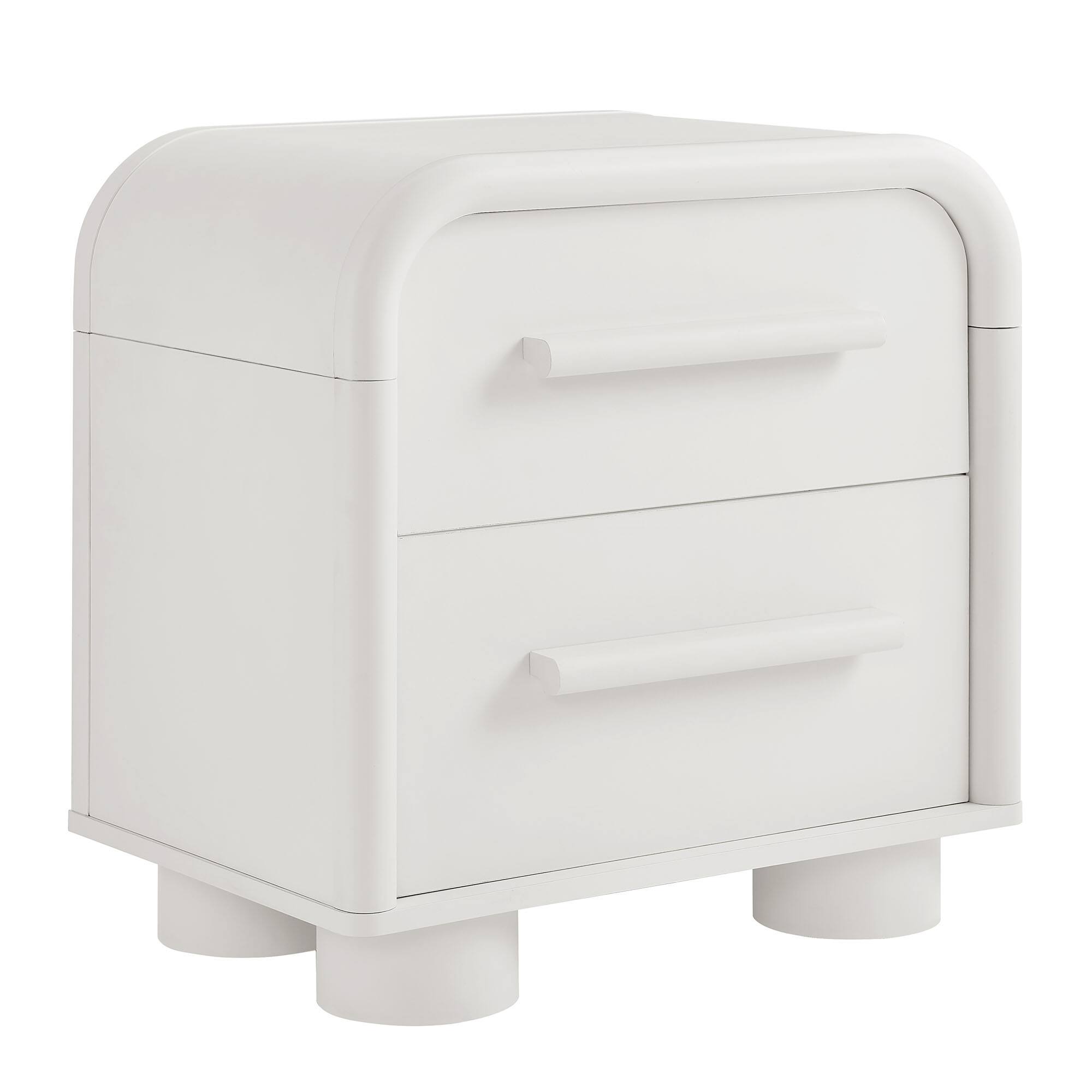 Angle. Modway - Bellamy Curved 2-Drawer Nightstand by Modway - White Matte.