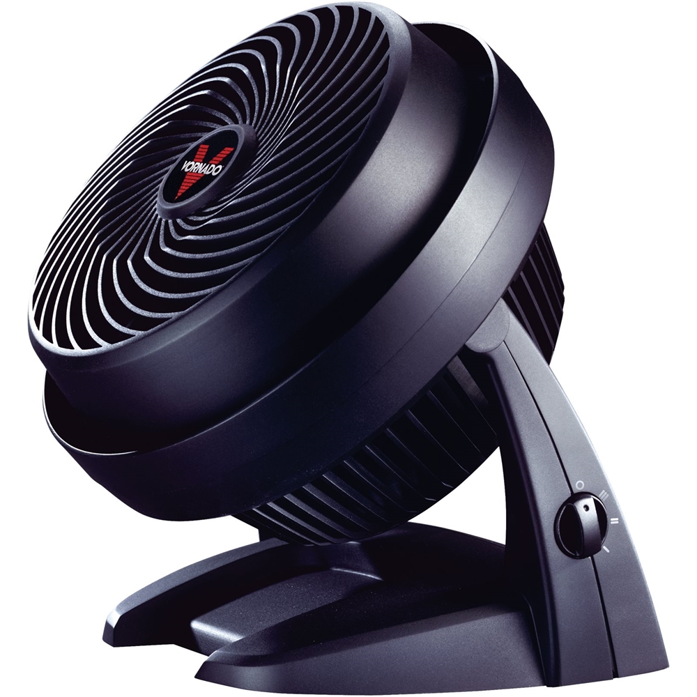 Angle View: Vornado 530 Compact 7" Whole Room Air Circulator Fan, Black